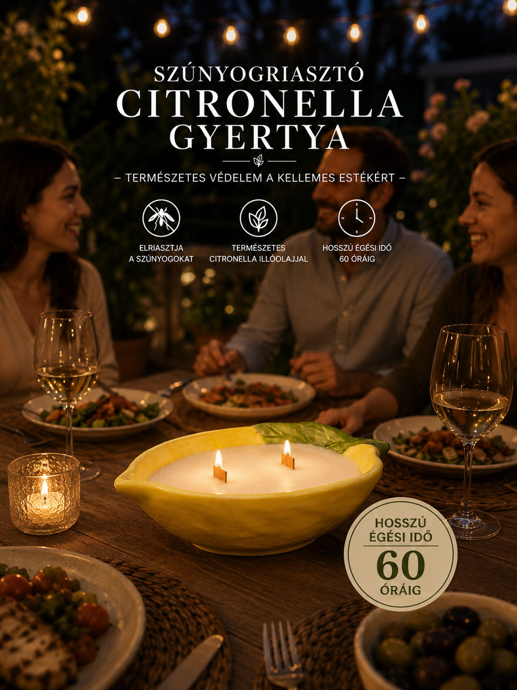Citronella-Kerzen in Keramikgefäß