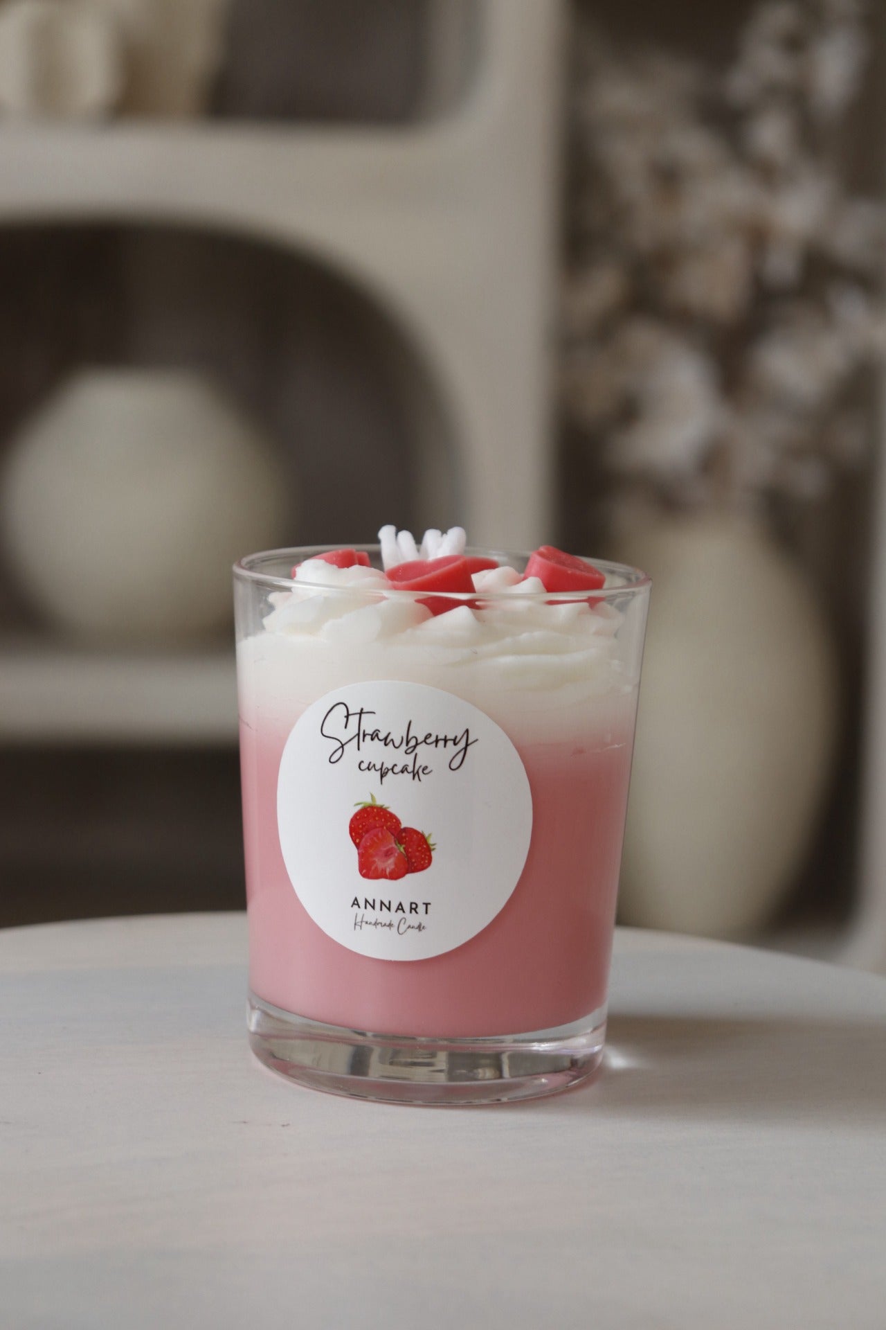 Strawberry Cupcake Kerze