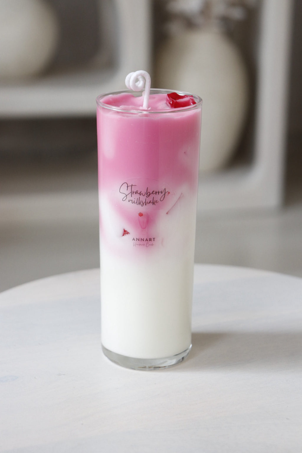 Erdbeer-Milchshake-Kerze